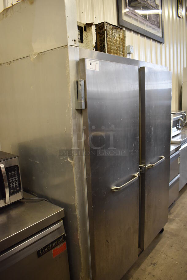 Continental 2F Stainless Steel Commercial 2 Door Reach In Freezer w/ Poly Coated Racks on Commercial Casters. 115 Volts, 1 Phase. 52x34x82. Tested and Powers On But Does Not Get Cold - Image 6 of 6