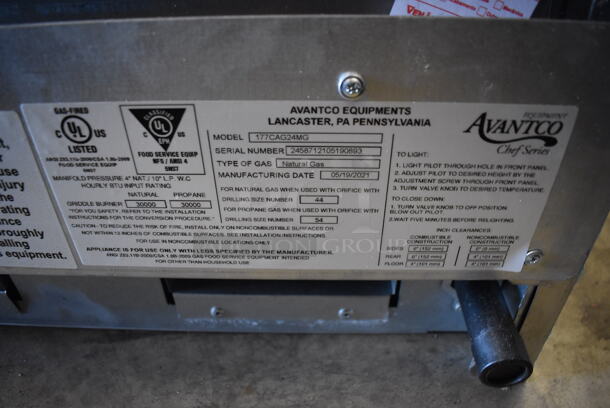 BRAND NEW SCRATCH AND DENT! 2021 Avantco 177CAG24MG Stainless Steel Commercial Countertop Natural Gas Powered Flat Top Griddle.  - Image 6 of 8