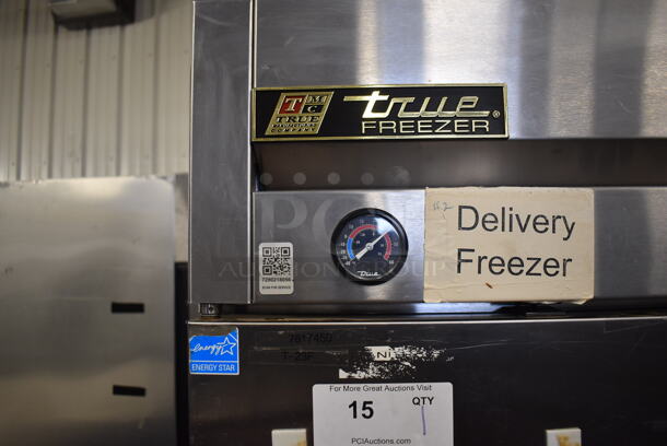 2013 True T-23F ENERGY STAR Stainless Steel Commercial Single Door Reach In Freezer w/ Poly Coated Racks on Commercial Casters. 115 Volts, 1 Phase. 27x30x83.5. Tested and Working! - Image 4 of 6