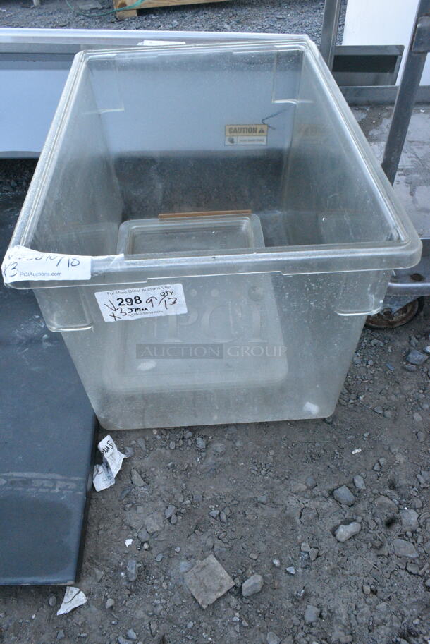ALL ONE MONEY! Lot of 3 Poly Clear Bins. Includes 18x28x14, 12x18x9 - Image 3 of 4