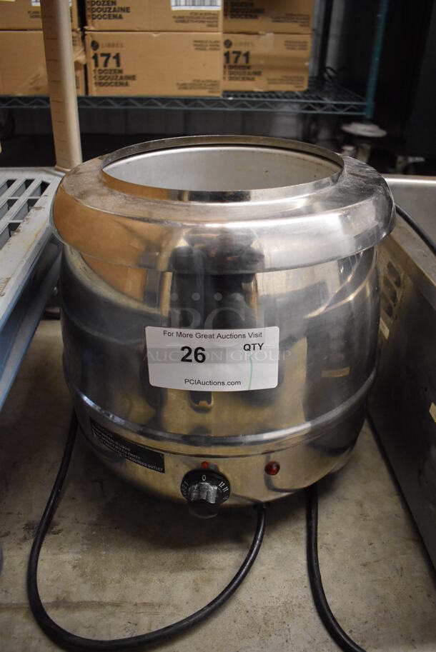 Omega AT51588S Stainless Steel Commercial Countertop Soup Kettle Food Warmer. 120 Volts, 1 Phase. 13x14x13. Tested and Working!