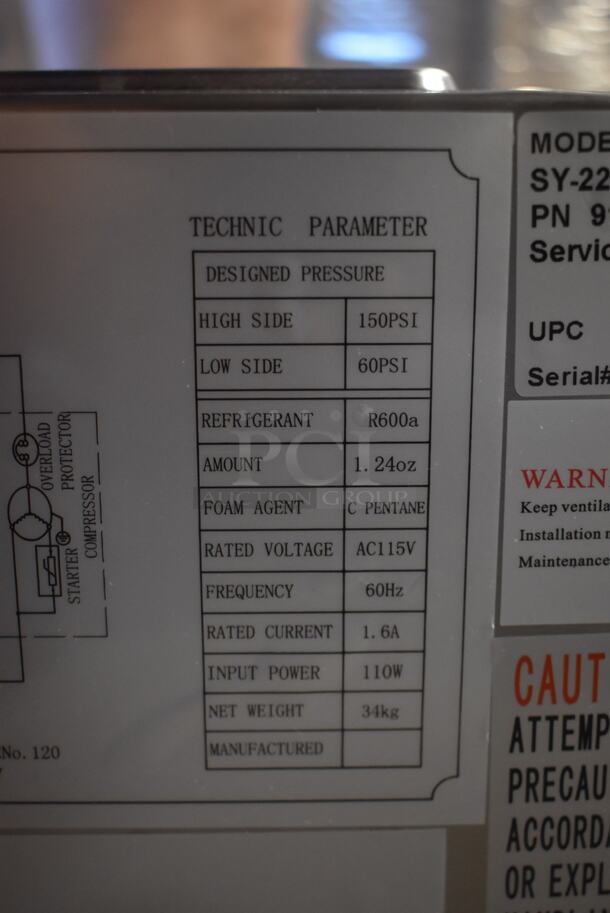 BRAND NEW SCRATCH AND DENT! 2022 KoolMore SCDC-3P-SSL Stainless Steel Commercial Countertop Refrigerated Rail w/ 3 Drop In Bins. 115 Volts, 1 Phase. Tested and Working! - Image 7 of 7