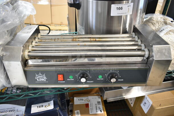 BRAND NEW SCRATCH AND DENT! 2021 Carnival King 382HDRG12 Stainless Steel Countertop 12 Hot Dog Roller Grill with 5 Rollers. 120 Volts, 1 Phase. Tested and Working! - Image 2 of 6