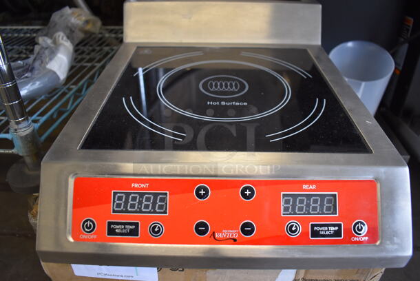 BRAND NEW IN BOX! Avantco DIC7003 Stainless Steel Commercial Countertop Step-Up 2 Burner Induction Range. 208-240 Volts, 1 Phase. 13.5x30x6. Tested and Working! - Image 4 of 7