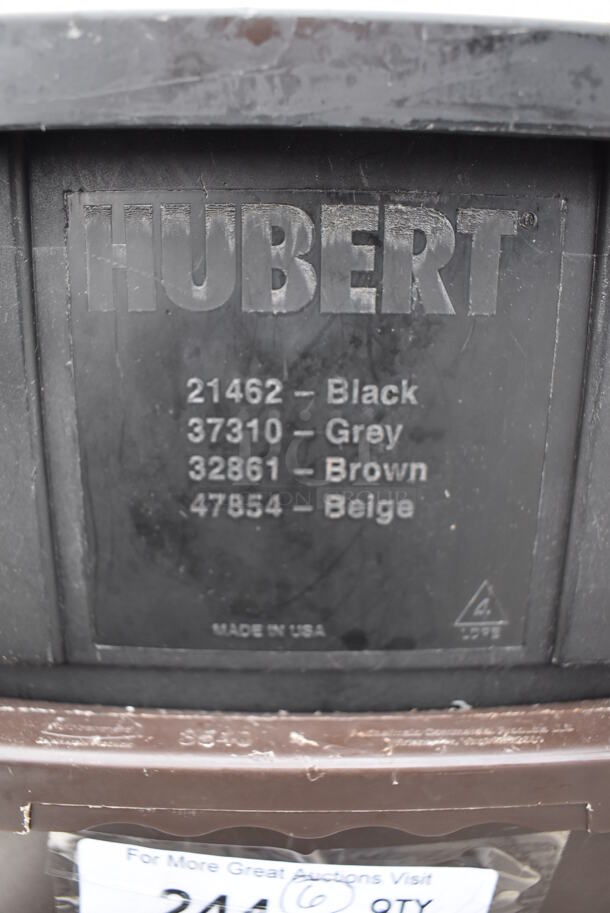 6 Poly Slim Jim Trash Cans; Brown and 5 Black. 11x20x30. 6 Times Your Bid! - Image 5 of 6