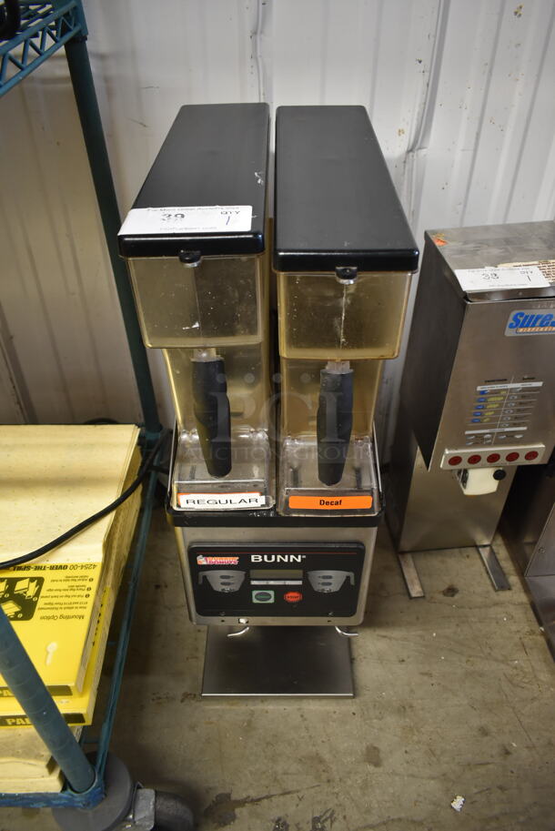 2010 Bunn MHG Stainless Steel Commercial Countertop 2 Hopper Coffee Bean Grinder. 120 Volts, 1 Phase. Tested and Working!