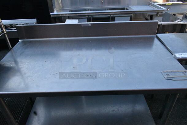 Stainless Steel Table w/ Back Splash, Commercial Can Opener Mount and Under Shelf.  - Image 3 of 4