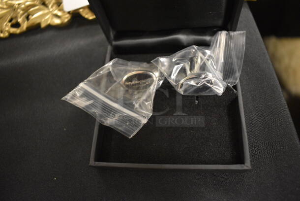 ALL ONE MONEY! Jaguar Stickers, Gold Colored Key, Aston Martin License Plate Holder, and Lamborghini Cuff Links with Box - Image 6 of 6