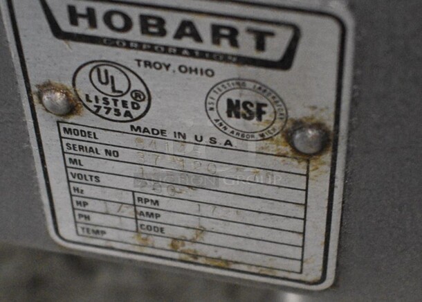 Hobart Model 84145 Metal Commercial Countertop Buffalo Chopper w/ S Blade. 200 Volts, 1 Phase. 32x17x17 - Image 7 of 7