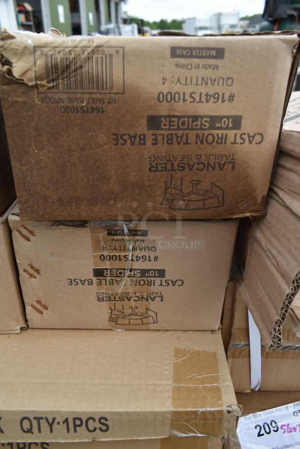 2 Boxes of 4 BRAND NEW SCRATCH AND DENT! Lancaster Table & Seating 164TS1000 10" Cast Iron Table Base Spider. 2 Times Your Bid! - Image 2 of 3