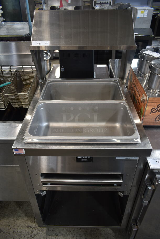 Giles BBT-O Stainless Steel Commercial Breading and Batter Table on Commercial Casters. 