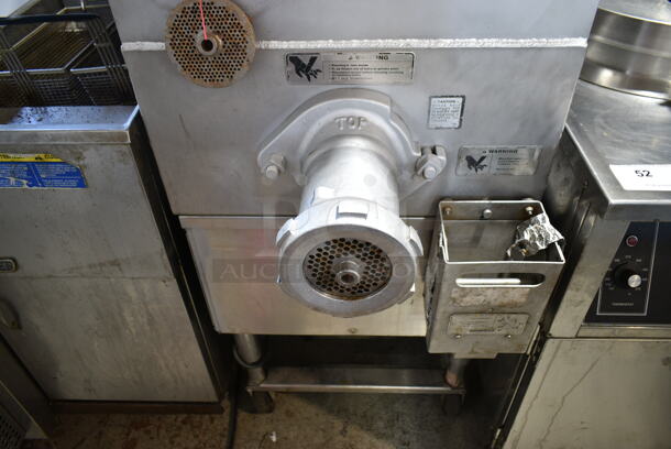 Hobart 4246 S Metal Commercial Floor Style Electric Powered Meat Mixer Grinder w/ Foot Pedal on Commercial Casters. 208 Volts, 3 Phase.  - Image 2 of 9