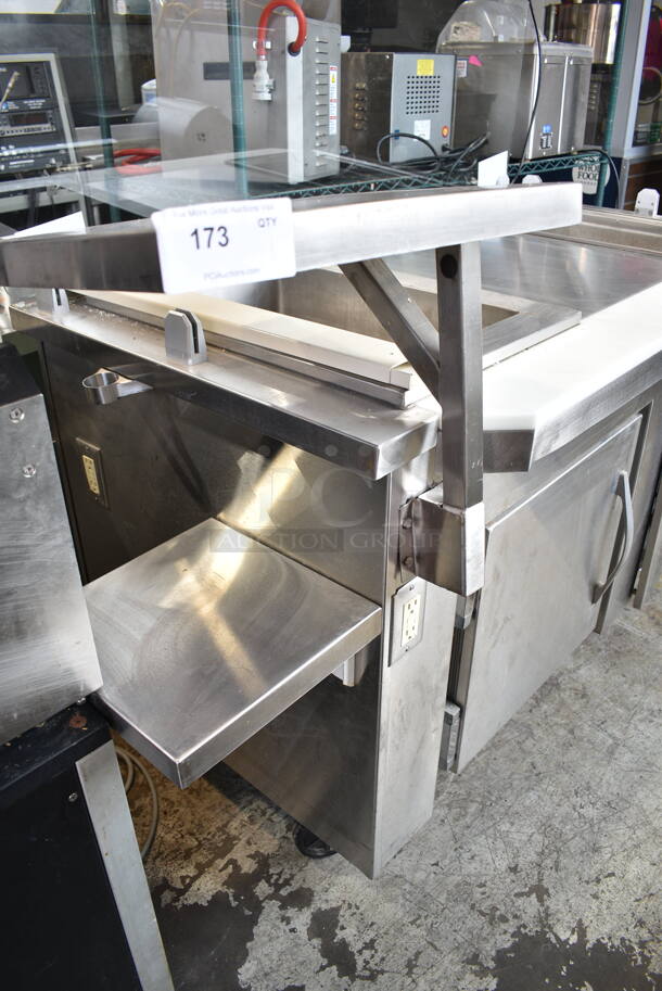 Amtekco C/C ACN605 2A Stainless Steel Commercial 3 Well Buffet Table w/ Lower Refrigerated Door on Commercial Casters. 120 Volts, 1 Phase. Cannot Test Due To Plug Style - Image 5 of 6