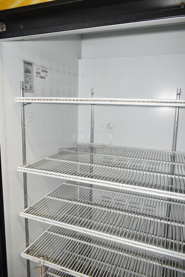 Habco ESM28 Metal Commercial Single Door Reach In Cooler Merchandiser w/ Poly Coated Racks. 115 Volts, 1 Phase. Tested and Powers On But Does Not Get Cold
 - Image 5 of 7