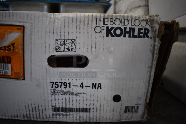 BRAND NEW IN BOX! Kohler 75791-4-NA Stainless Steel Double Offset Drop In Sink. 33x22x9. Bays 14.5x18.5x9, 14.5x15.5x9 - Image 4 of 5