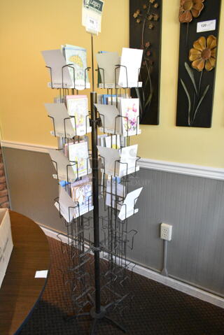Black Metal Greeting Card Rack w/ Contents. (booth room) 