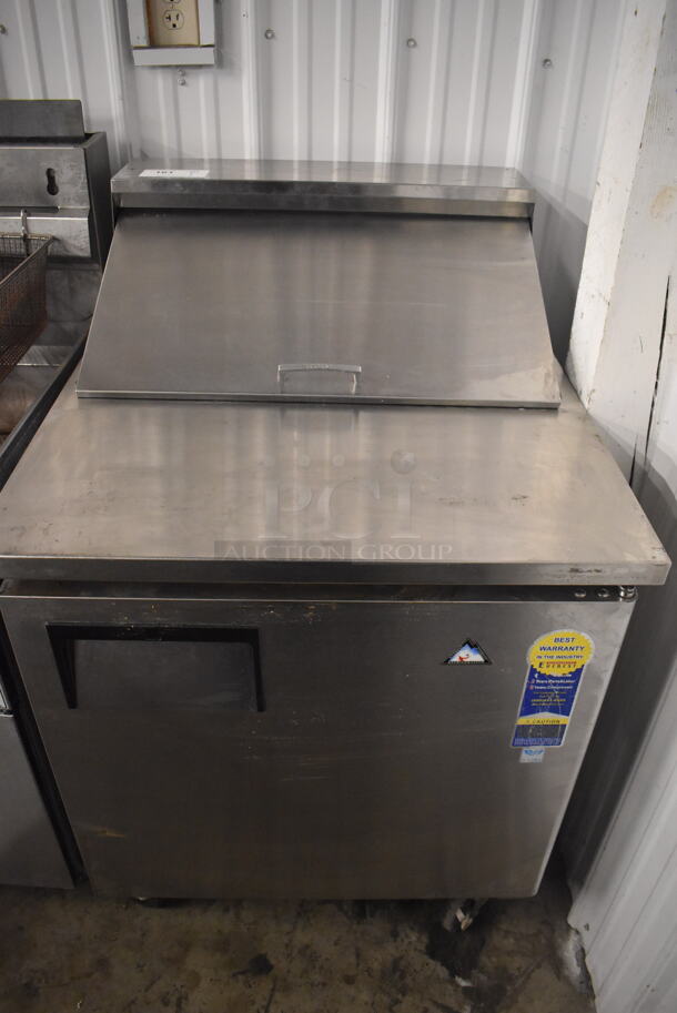 Everest EPBNR1 Stainless Steel Commercial Sandwich Salad Prep Table Bain Marie Mega Top on Commercial Casters. 115 Volts, 1 Phase. 28x30x45. Tested and Powers On But Does Not Get Cold