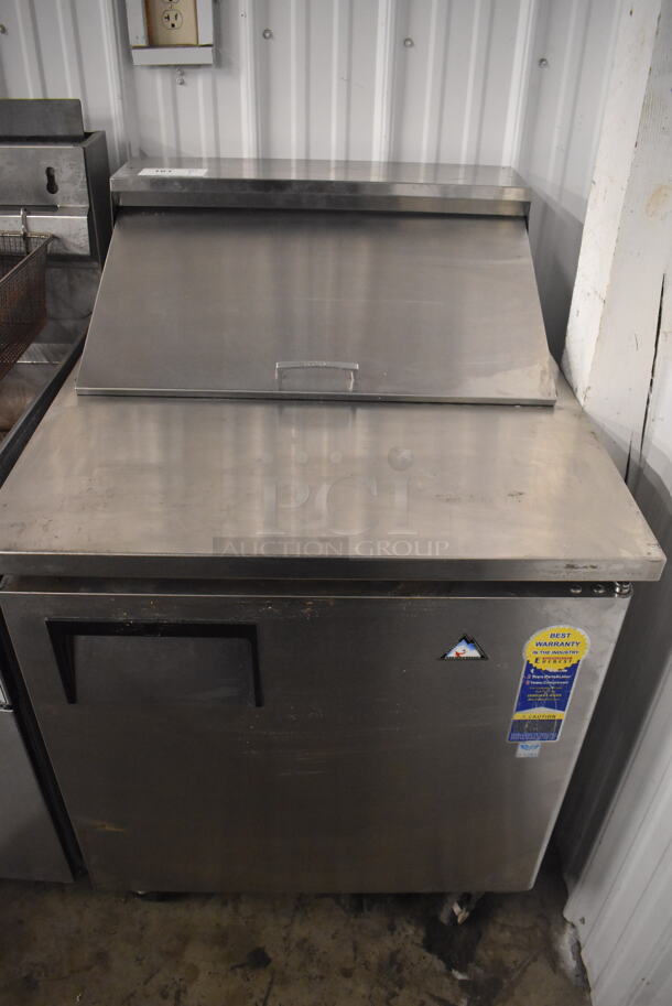 Everest EPBNR1 Stainless Steel Commercial Sandwich Salad Prep Table Bain Marie Mega Top on Commercial Casters. 115 Volts, 1 Phase. 28x30x45. Tested and Powers On But Does Not Get Cold - Image 1 of 6
