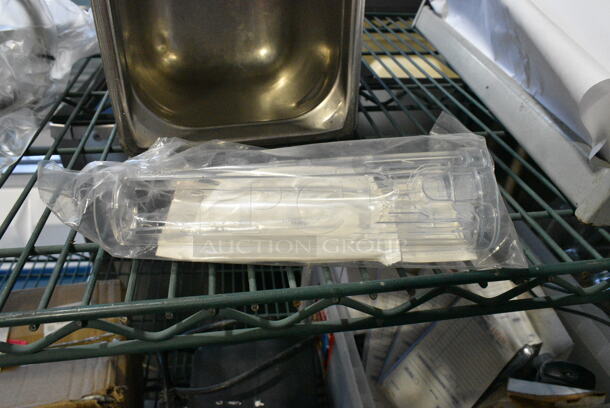 ALL ONE MONEY! Lot of 11 Various Items Including 6 Stainless Steel Drop In Bins, Butcher Paper Roll w Holder, 2 Grill Press. - Image 4 of 10