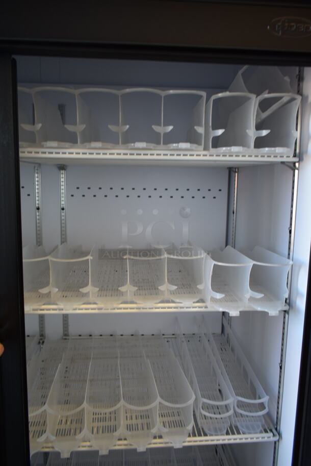 QBD CD45S Metal Commercial 2 Door Reach In Cooler Merchandiser w/ Poly Coated Racks and Drink Sliders. 115 Volts, 1 Phase. Tested and Working! - Image 7 of 8