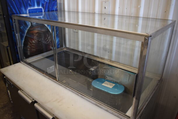 2014 Leader LM48 S/C Stainless Steel Commercial Prep Table w/ Glass Top Cabinet on Commercial Casters. 115 Volts, 1 Phase. 48x32x55. Cannot Test Due To Missing Power Cord - Image 3 of 9