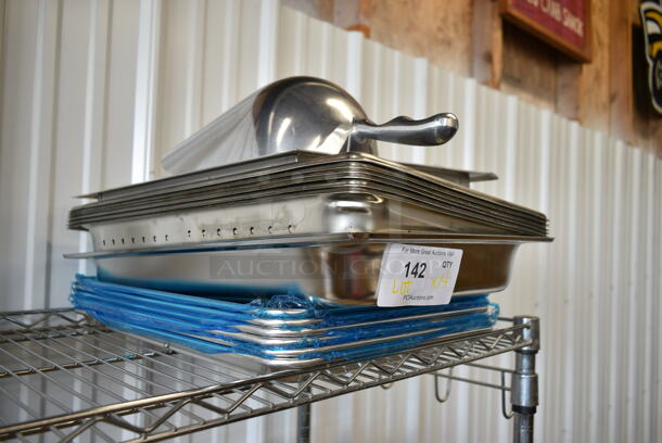 14 BRAND NEW SCRATCH AND DENT! Items Including 407ALSC85 Choice 85 oz. One-Piece Aluminum Scoop, Fire Extinguisher Case, 6 Metal Half Size Baking Pans and Stainless Steel Full Size Drop In Bins. 14 Times Your Bid! - Image 2 of 12