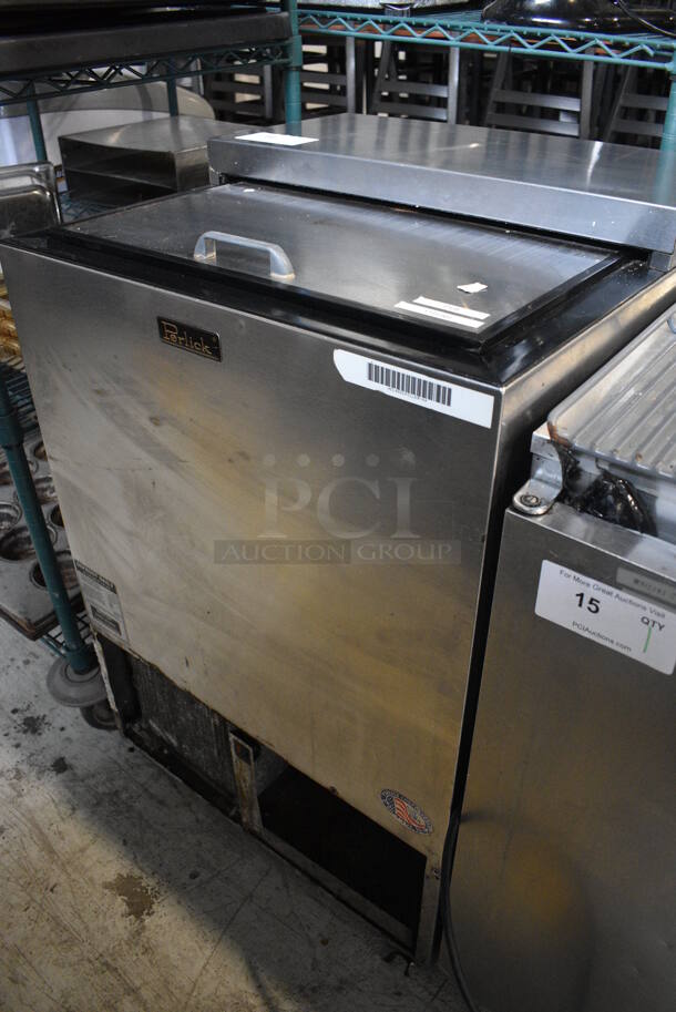 Perlick Model FR24 Stainless Steel Commercial Back Bar Cooler w/ Sliding Lid. 115 Volts, 1 Phase. 24x24x35.5. Tested and Working! - Image 6 of 6