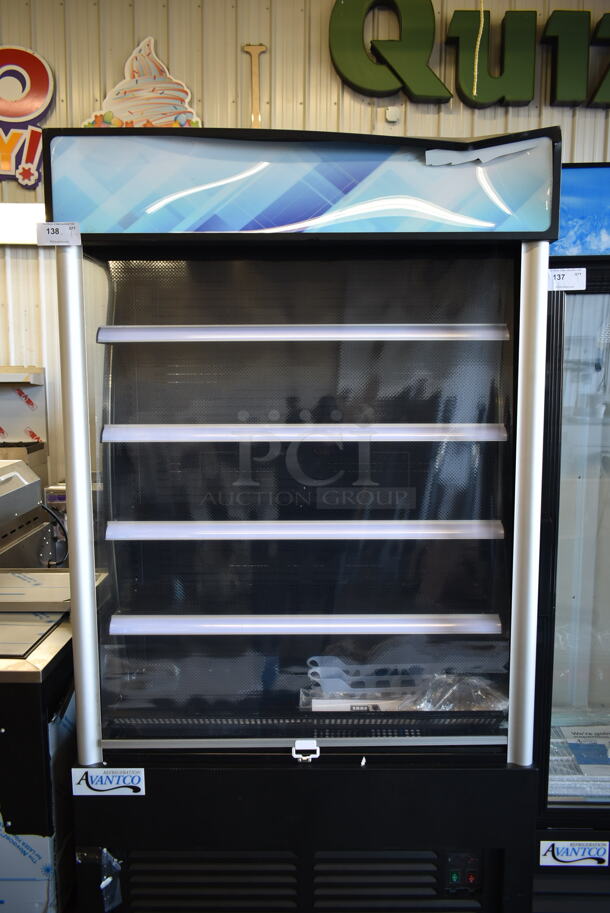 BRAND NEW SCRATCH AND DENT! Avantco 189BVAC46HC Metal Commercial Single Door Reach In Grab N Go Cooler Merchandiser w/ Metal Shelves. 110-120 Volts, 1 Phase. Tested and Working! - Image 6 of 8
