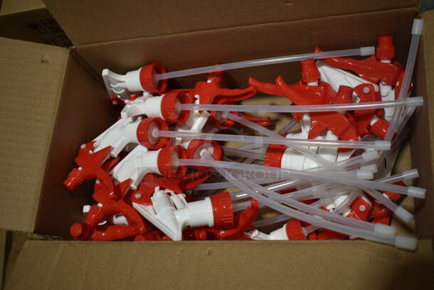 6 Boxes of 24 BRAND NEW IN BOX! 10042174 TRIGGER SPRAYER HEAD 9.25"TUBE F/ 32oz BOTTLE RED/WHT. 6 Times Your Bid! - Image 6 of 7