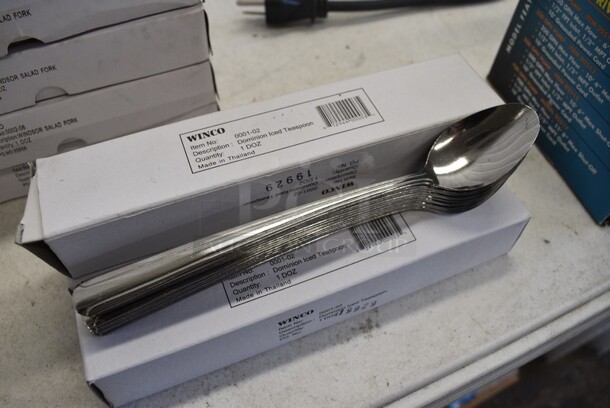 48 BRAND NEW IN BOX! Winco 0001-02 Stainless Steel Dominion Iced Teaspoons. 7.75". 48 Times Your Bid! - Image 2 of 3