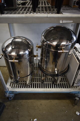 2 Stainless Steel Commercial Beverage Holder Dispensers. 2 Times Your Bid!