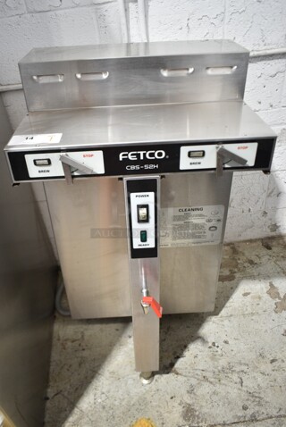 Fetco CBS-52H20 Stainless Steel Commercial Countertop Double Coffee Machine w/ Hot Water Dispenser. 120/208-240 Volts, 1 Phase. 
