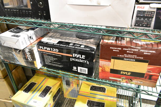4 IN ORIGINAL BOX! Items Including Pyle 8" Mid Bass Speaker, Pyle PWMA50B PA Voice Amplifier, Scootkid. 4 Times Your Bid!  - Image 1 of 5