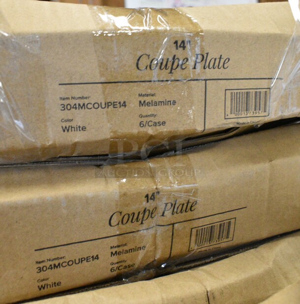 4 Box of 6 BRAND NEW IN BOX! 304MCOUPE14 Acopa Lunar 14" Round White Coupe Melamine Plate. 4 Times Your Bid!  - Image 3 of 3