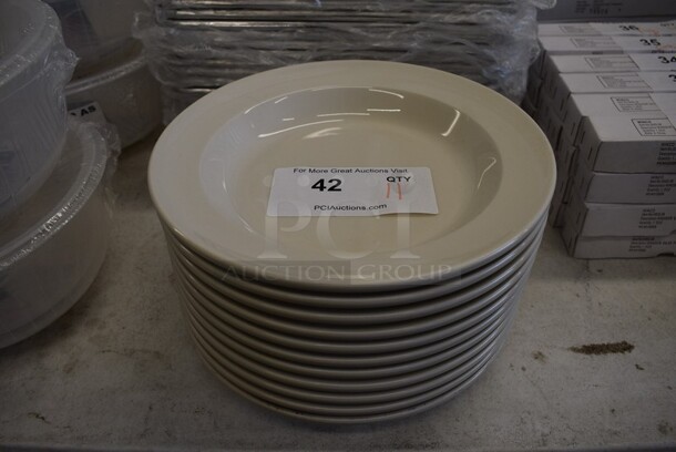 11 Homer Laughlin White Ceramic Pasta Plates. 9.5x9.5x1.5. 11 Times Your Bid! - Image 1 of 3