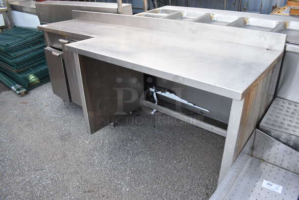 Stainless Steel Counter w/ Back Splash and 2 Doors. 87x29.5x40 - Image 6 of 6