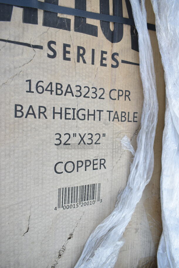 BRAND NEW SCRATCH AND DENT! Lancaster Table & Seating 164BA3232 CPR Alloy Series 32" x 32" Copper Bar Height Outdoor Table - Image 2 of 2