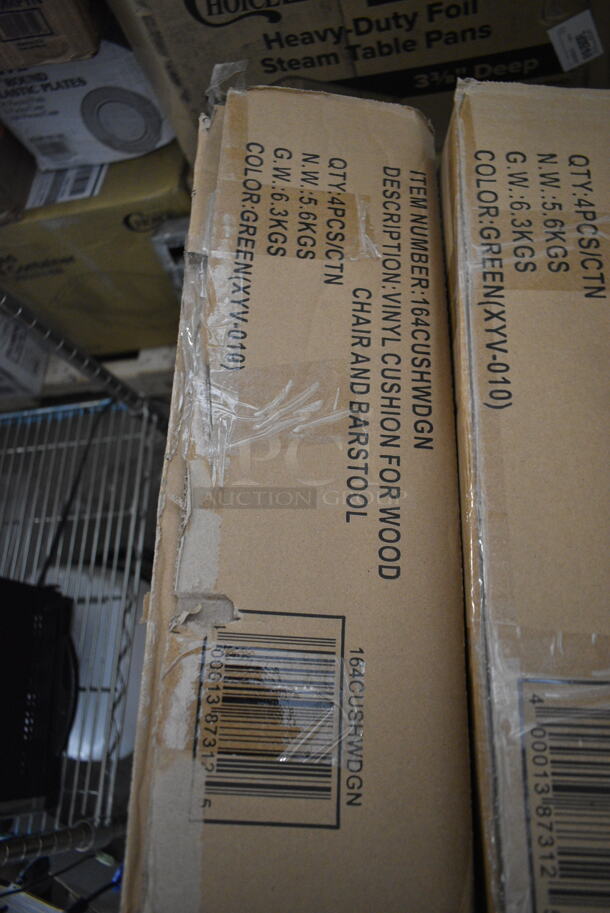 3 Boxes of 4 BRAND NEW SCRATCH AND DENT! Lancaster Table & Seating 164CUSHWDGN Green Seat Cushion. Missing 2 Cushions. 3 Times Your Bid! - Image 5 of 5