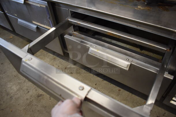 Stainless Steel Commercial 6 Drawer Chef Base on Commercial Casters. 105x34x25. Tested and Powers On But Does Not Get Cold - Image 3 of 5
