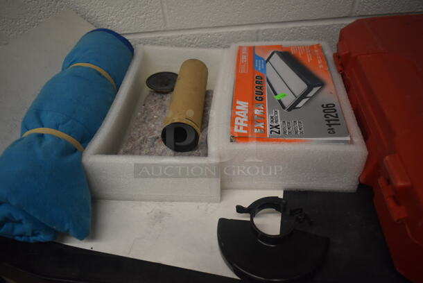 Black and Gray Poly 4 Tier Cart w/ Contents Including Milwaukee Red Hard Case and Metal Tins.  - Image 2 of 7