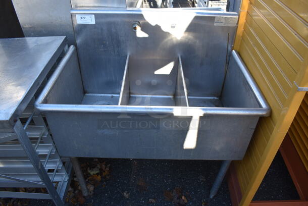 Stainless Steel Commercial 3 Bay Sink. 39x24.5x43. Bays 12x21x12 - Image 1 of 5