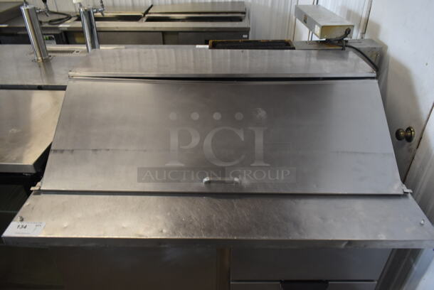 Beverage Air Stainless Steel Commercial Sandwich Salad Prep Table Bain Marie Mega Top w/ 2 Drawers and Door on Commercial Casters. 115 Volts, 1 Phase. Tested and Powers On But Does Not Get Cold - Image 2 of 7