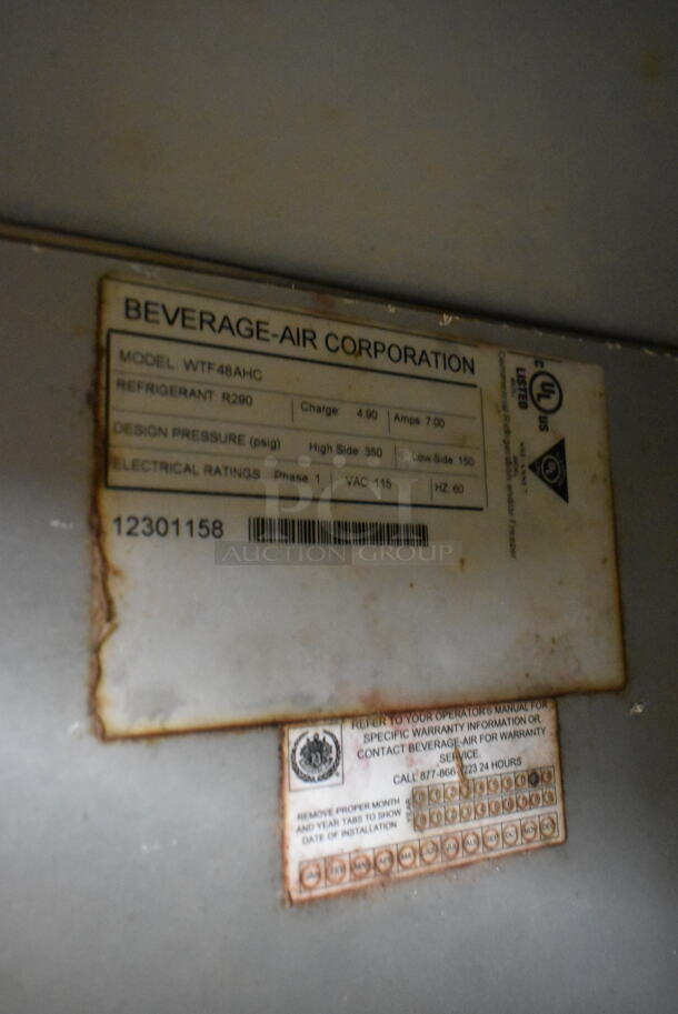 Beverage Air WTF48AHC Stainless Steel Commercial 2 Door Undercounter Freezer on Commercial Casters. 115 Volts, 1 Phase. Tested and Working! - Image 5 of 5