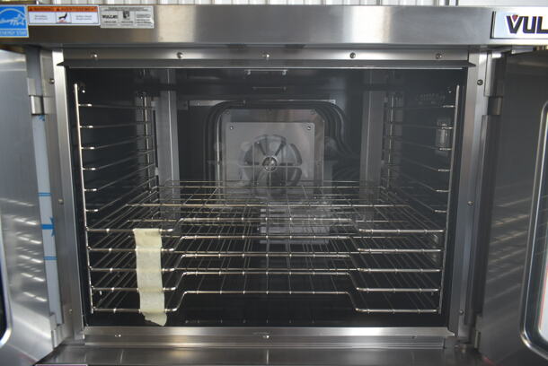 2 BRAND NEW SCRATCH AND DENT! Vulcan VC5ED ENERGY STAR Stainless Steel Commercial Electric Powered Full Size Convection Oven w/ View Through Doors, Metal Oven Racks and Thermostatic Controls. 208 Volts, 1/3 Phase. 2 Times Your Bid! - Image 4 of 7