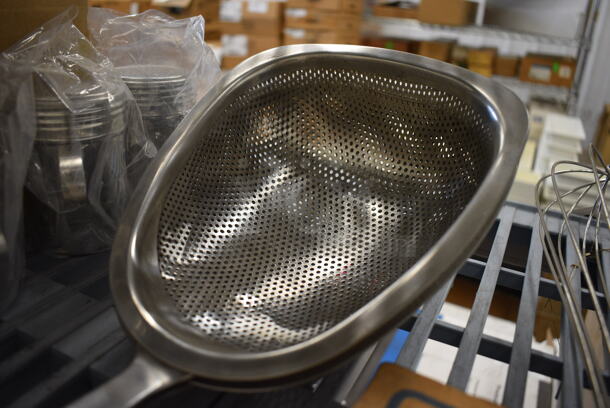 ALL ONE MONEY! Lot of 2 Stainless Steel Strainers. 18".   - Image 2 of 3