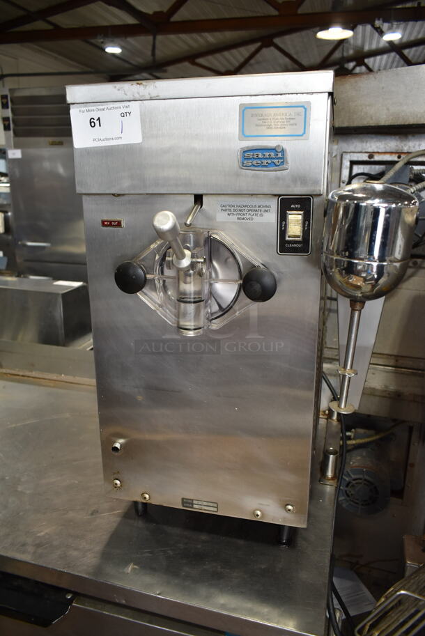 SaniServ 0071E Stainless Steel Commercial Countertop Single Flavor Soft Serve Ice Cream Machine. 