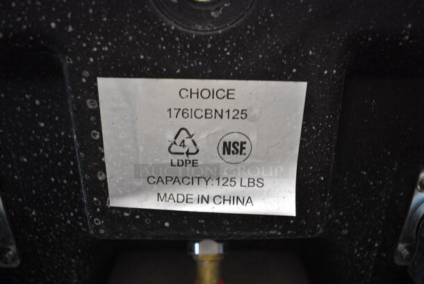 Choice 176ICBN125 Black Poly Insulated Portable Ice Cart on Commercial Casters.  - Image 8 of 8