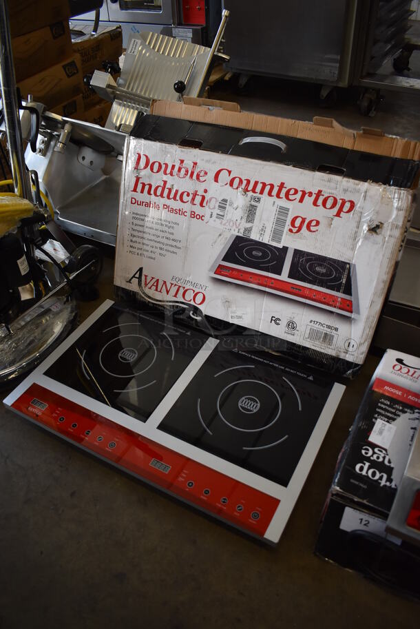 BRAND NEW IN BOX! Avantco 177IC18DB Stainless Steel Commercial Countertop Electric Powered Double Burner Induction Range. 120 Volts, 1 Phase. 26x15.5x3. Tested and Working! - Image 3 of 6