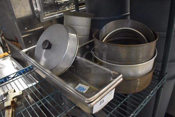 ALL ONE MONEY! Lot of Various Metal Items Including Drop In Bins and Baking Pan Collars - Image 2 of 4