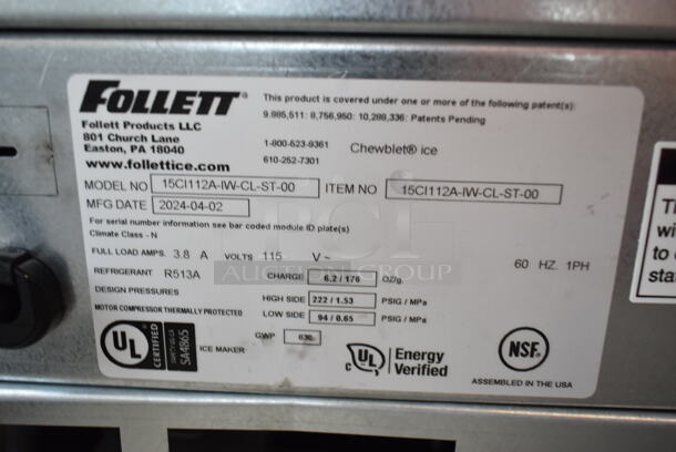 BRAND NEW SCRATCH AND DENT! 2024 Follett 15CI112A-IW-CL-ST-00 Stainless Steel Commercial Countertop Champion Ice Dispenser. 115 Volts, 1 Phase.  - Image 6 of 7